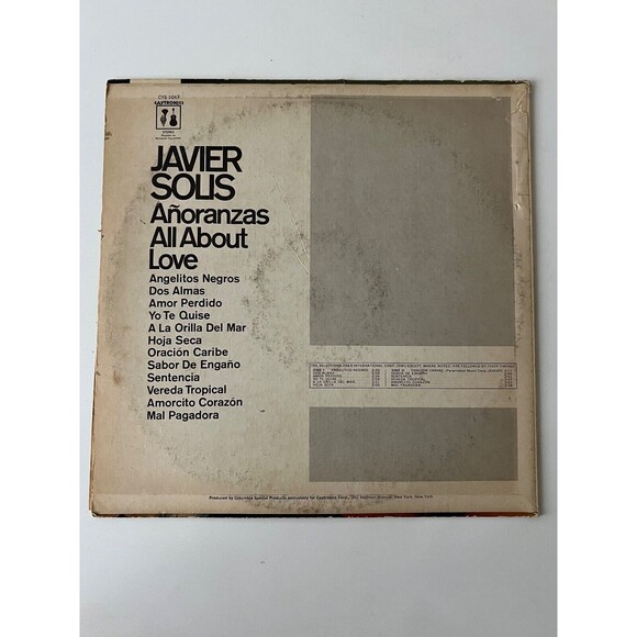 Javier Solis Añoranzas All About Love LP Caytronics CYS 1047 VG+ - Picture 2 of 7